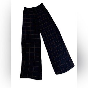 & Other Stories Black and Brown Checkered Wide Leg Pants